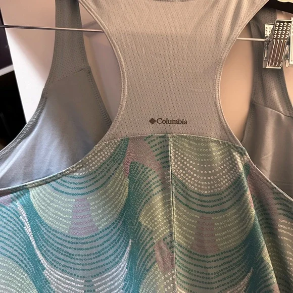 EUC Columbia Dresses Columbia Prima Agua Dress Stretch Shelf Bra Teal/White XL - Picture 2 of 4